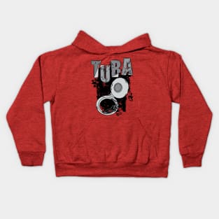 Sketchy Tuba and Text Musical Instrument Kids Hoodie